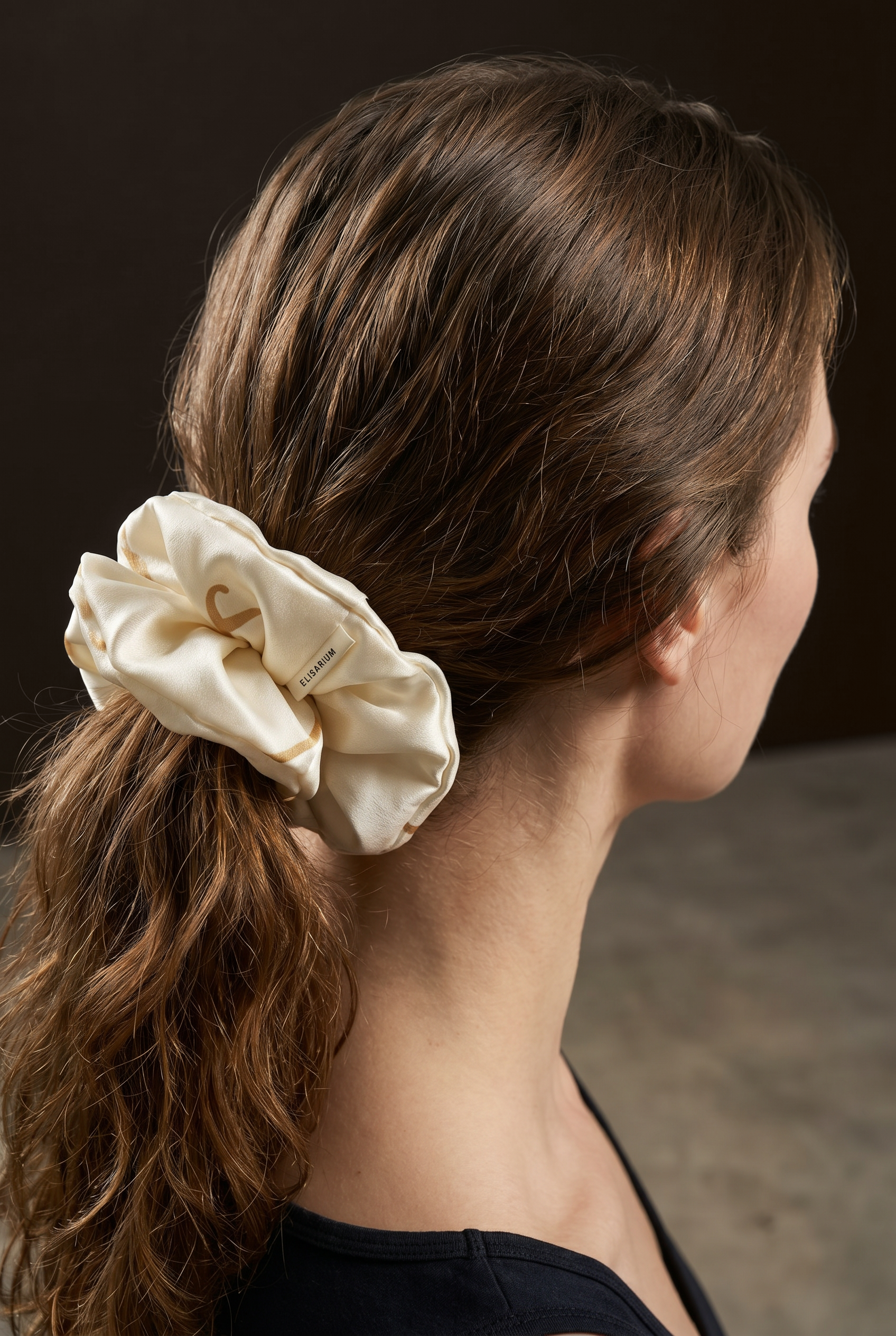 Elastic mare pentru păr Elisarium · Mătase Mulberry 22 momme · Champagne
